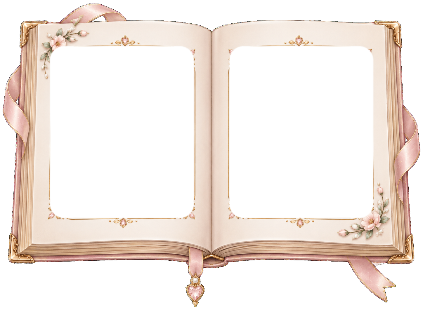 Libro de recuerdos decorado con flores y mariposas